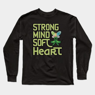 Women Strong Mind Soft Heart depression awareness butterfly Long Sleeve T-Shirt